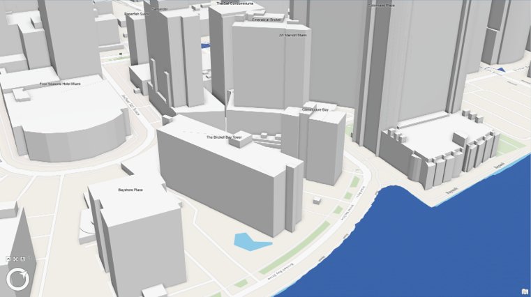 ArcGIS Pro sea-level model of a Miami waterfront at present-day water level