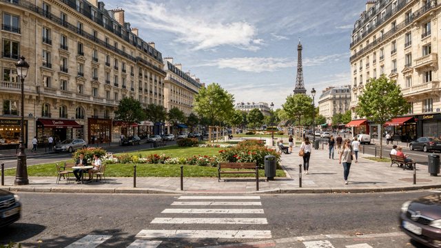 The same street rendered in 2025